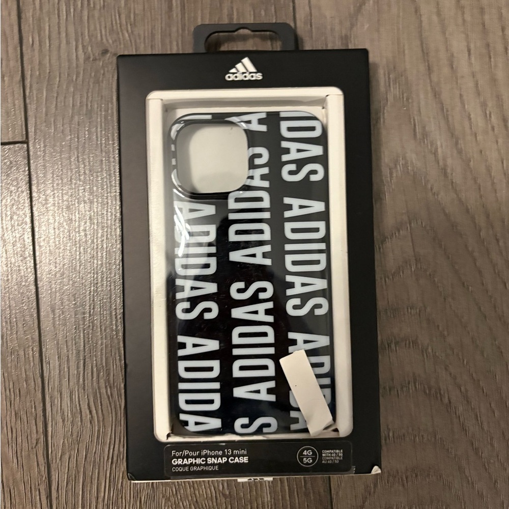 Adidas Black Graphic Snap Case for iPhone 13 Mini